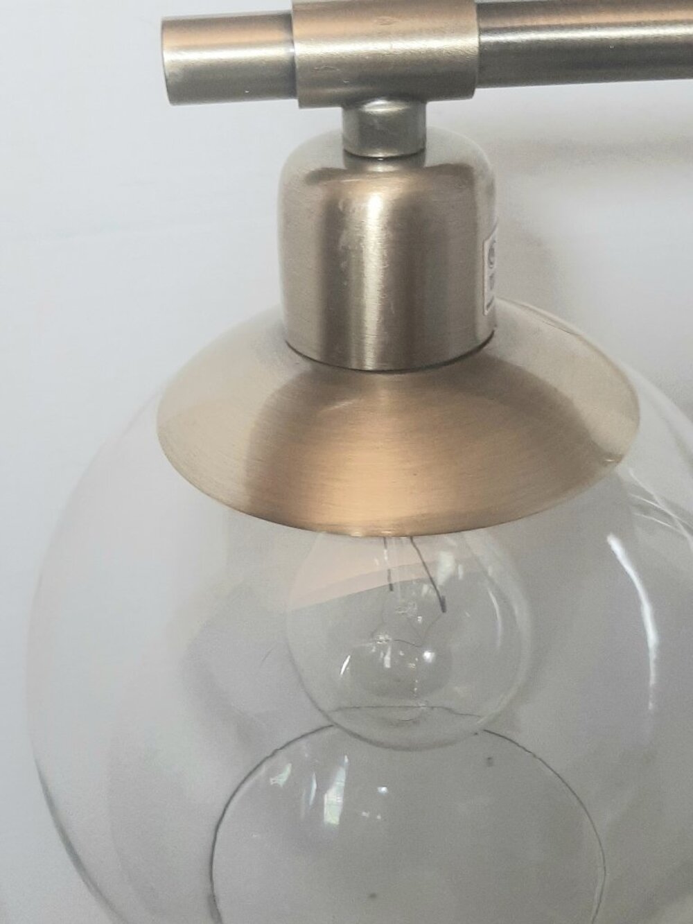 Brushed Brass and Clear Glibe Shade Modern Industrial Lamp